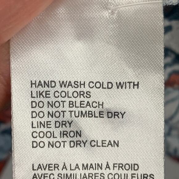 Anthro See Worn Kept Embroidered Blouse Womens Medium Blue Peasant Minuet Tops - Picture 10 of 11